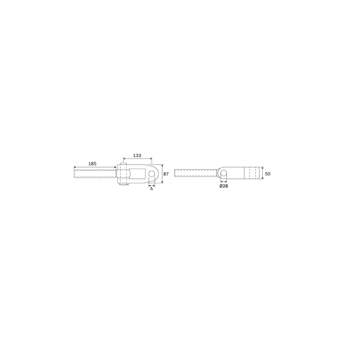 Άρθρωση κομπλέ Φ28,4 μακριά με σπείρωμα 30x3 αριστερή