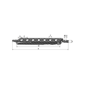 Cross bar Φ22 (610-508) 63Χ25 7 holes Cross bar Φ22 (610-508) 63Χ25 7 holes