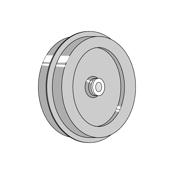 Metallic Wheel with ring & bearing 220x90 Φ47