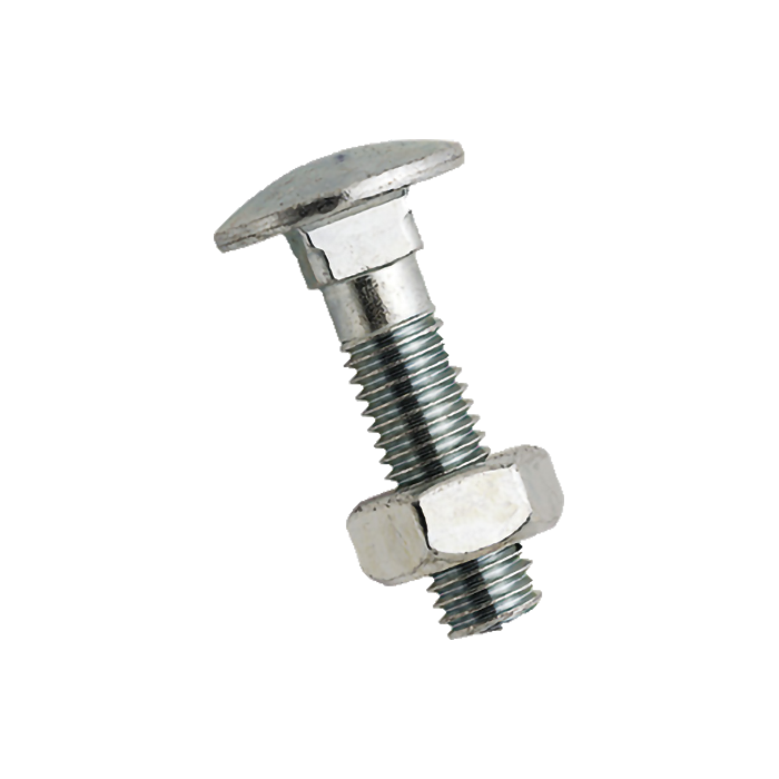 Carriage Bolt DIN 603 4.8 M10x100 with Nut Zinc Plated