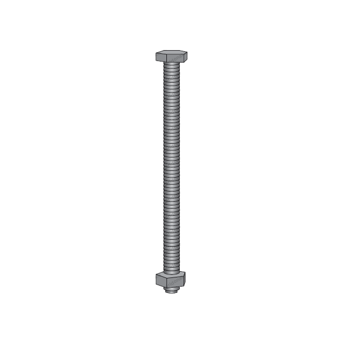 Clamp bolt 14x100 zinc plated + safety nut M14