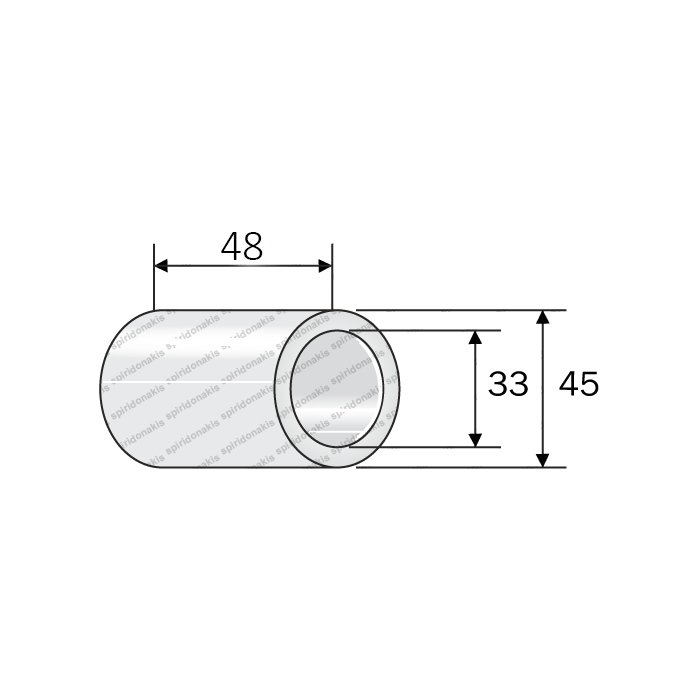 Plastic Ring for Cultivator Rollers L.48 Φ45-33