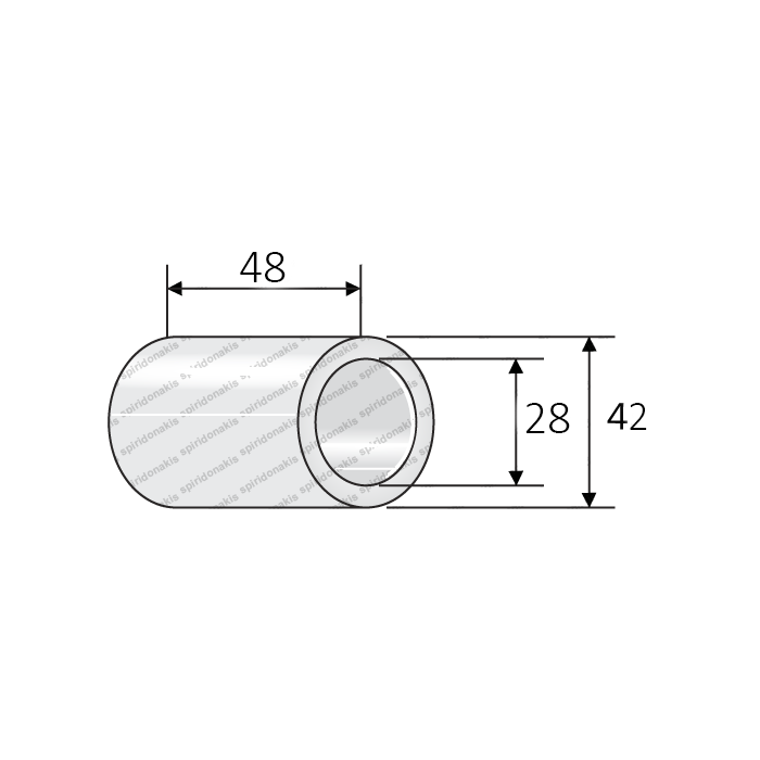 Plastic Ring for Cultivator Rollers L.48 Φ42-28