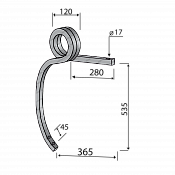 Cultivator Double Coil Tine 30x30 Without Point Right Bianchi