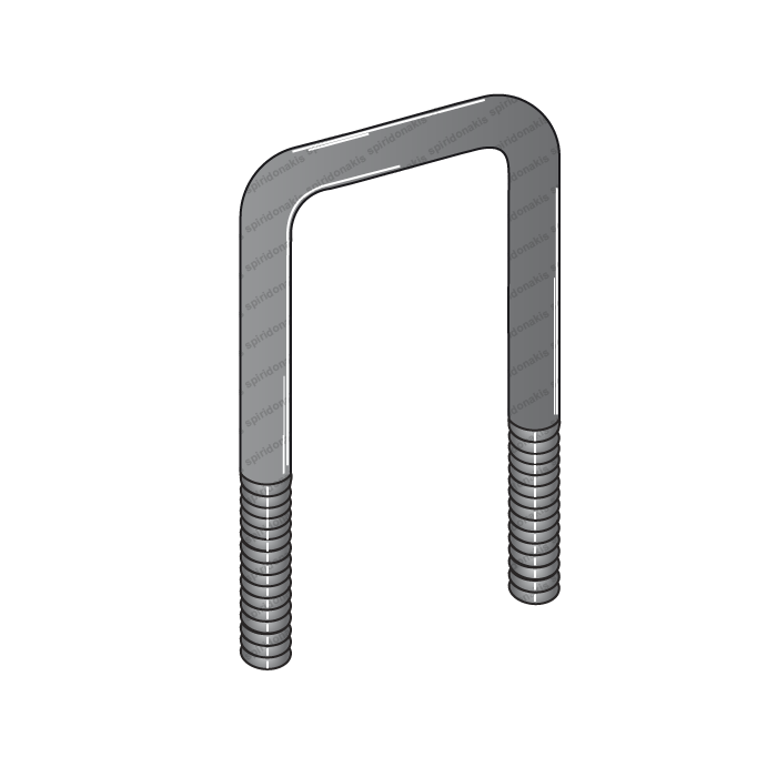 Stirrup Bolts M12x250 for 20x20 for Tine Tube 50x50 Zinc Plated
