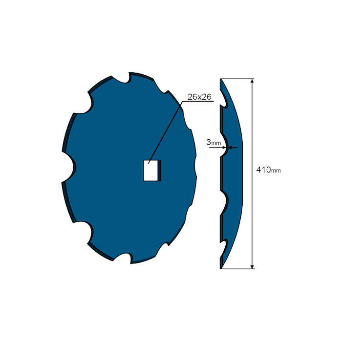 Notched disc 16'' 26x26 SP Original