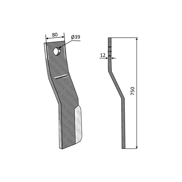 Finishing Mower Blade Φ39 Del Morino 