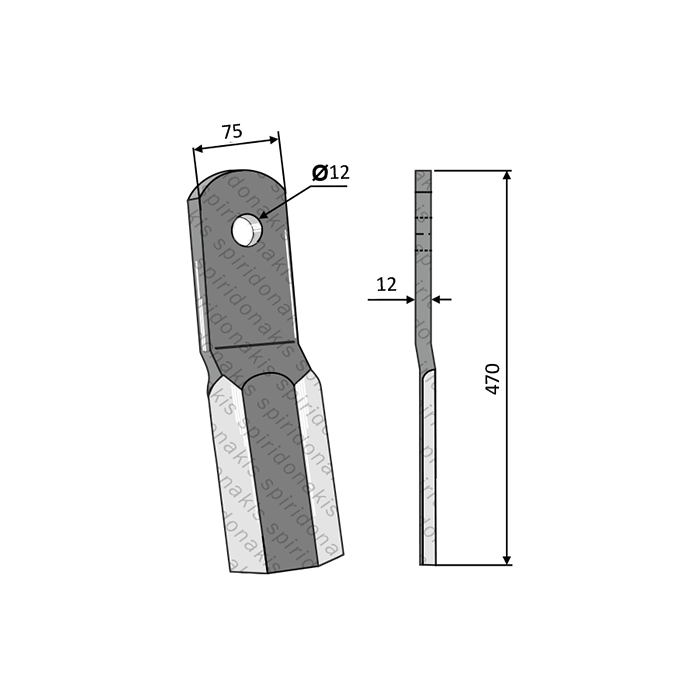 Finishing Mower Blade Φ12 Howard 