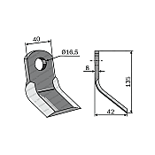 Mulcher Blade Curved 40x8 Berfor