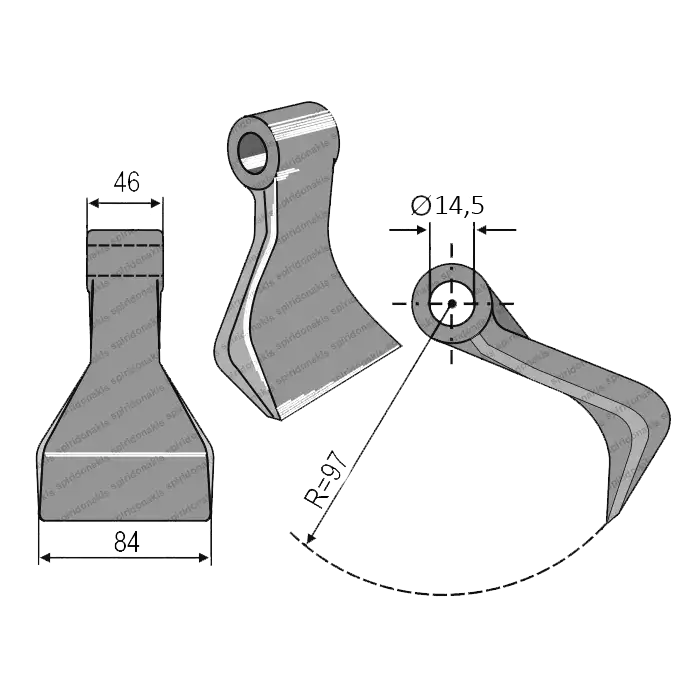 Mulcher Hammer RM176.P Ø14.5 46-84-R.97 SABA