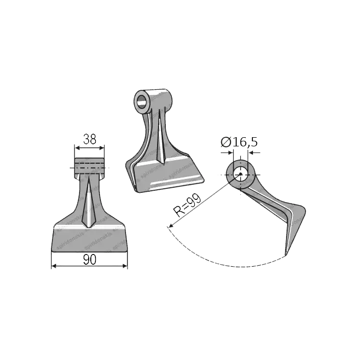 Mulcher Hammer RM178 Ø16,5 38-90-R.99 SABA