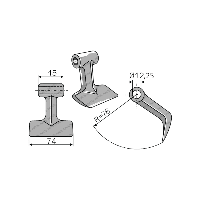 Mulcher Hammer RM97 Ø12,25 SABA Mulcher Hammer RM97 Ø12,25 SABA