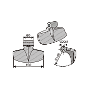 Mulcher Hammer RM11 Ø20,5 SABA Mulcher Hammer RM11 Ø20,5 SABA