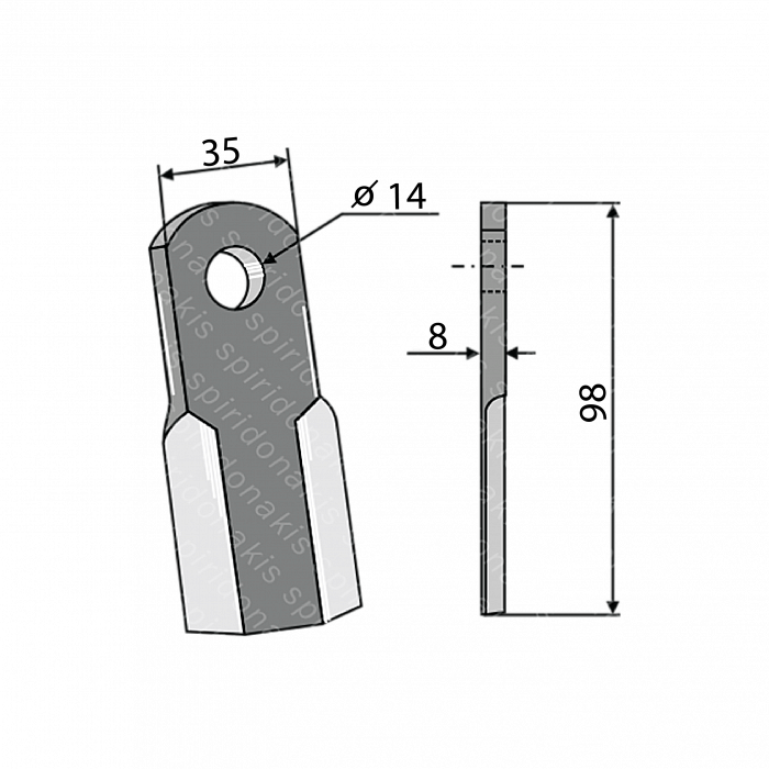 Mulcher Blade 35x8