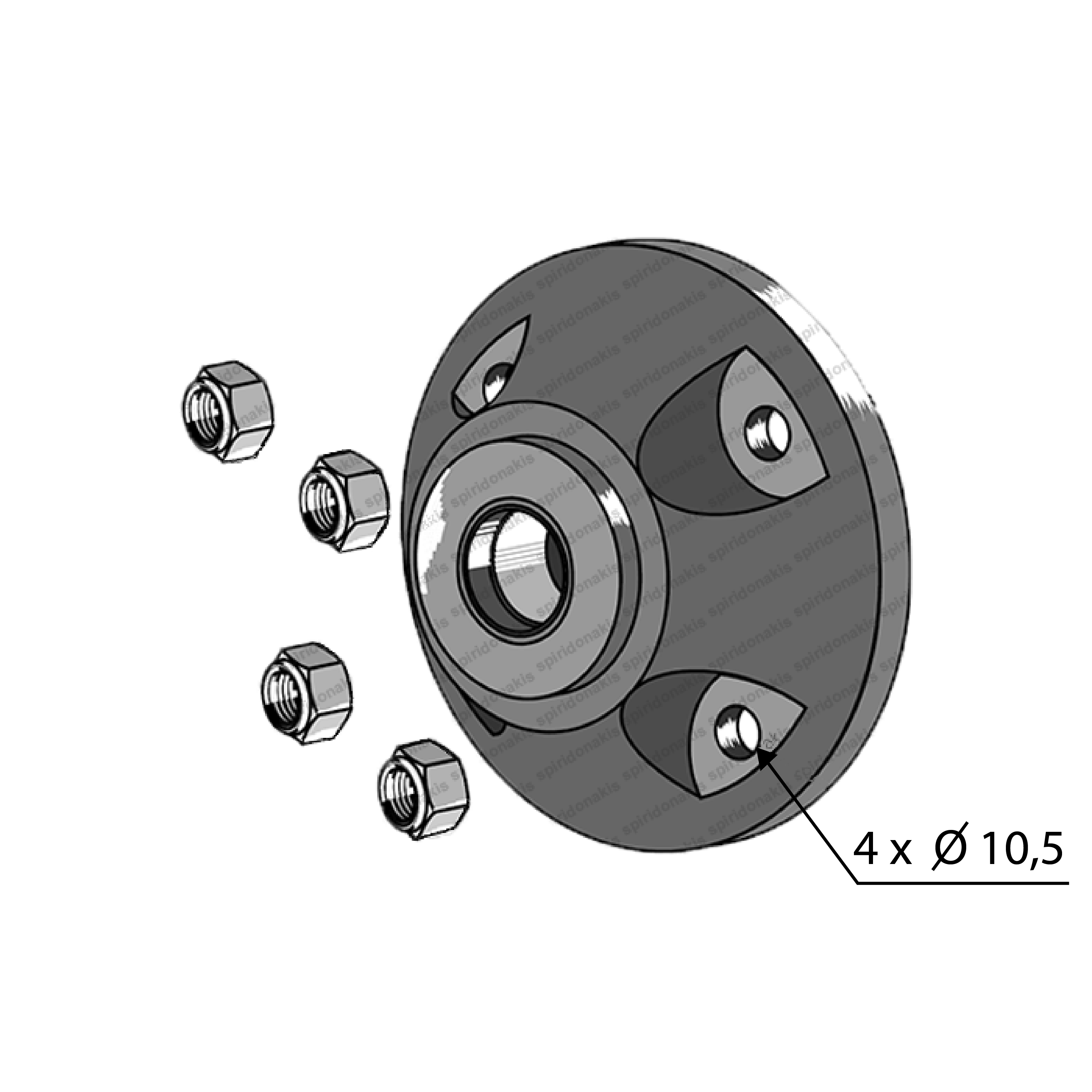 Bushing Cap Plough Kverneland 086100 4 Holes