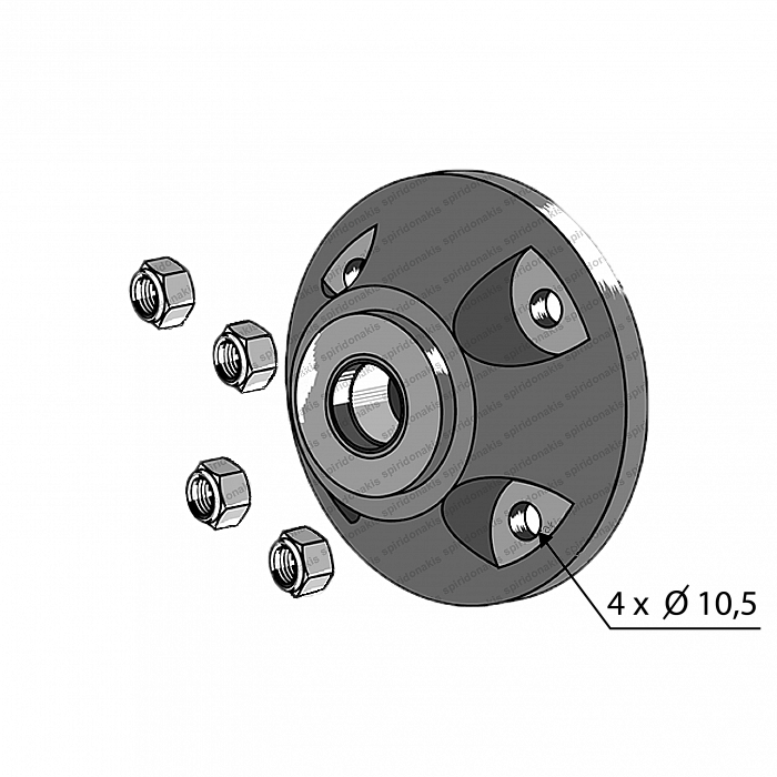 Bushing Cap Plough Kverneland 086100 4 Holes