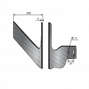Row Crop Cultivator Flap 240x5 Left