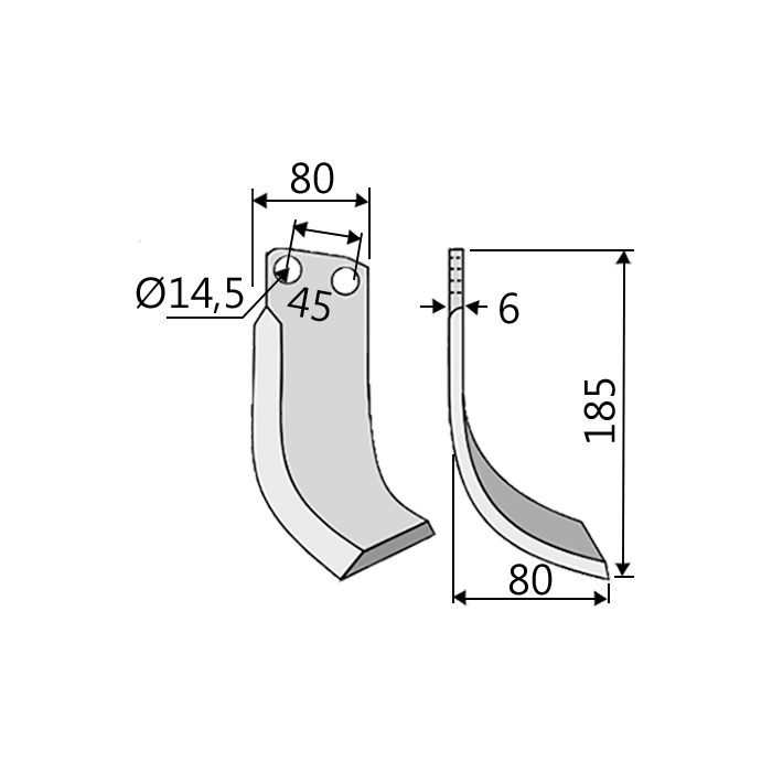 Blade Eberhard KK45 80x6 Right