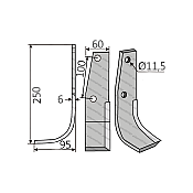 Rotary Cultivator Blade 360634 60x6 Φ11,5 ΚΚ99 Goldoni Left Rotary Cultivator Blade 360634 60x6 Φ11,5 ΚΚ99 Goldoni Left