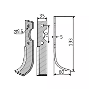 Rotary Cultivator Blade 35x5 Φ9.5 ΚΚ70 Master Left Rotary Cultivator Blade 35x5 Φ9.5 ΚΚ70 Master Left