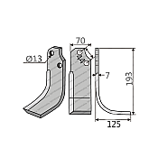 Rotary Cultivator Blade Adaptable with Maschio-Pythagora Curved 70x7 Rotary Cultivator Blade Adaptable with Maschio-Pythagora Curved 70x7