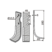 Rotary Cultivator Blade 45x5 Ø10,5 ΚΚ70 Armatha Left Rotary Cultivator Blade 45x5 Ø10,5 ΚΚ70 Armatha Left