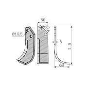 Rotary Cultivator Blade Gemka Long 50x6 Rotary Cultivator Blade Gemka Long 50x6