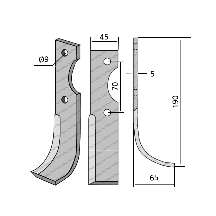 Μαχαίρι Benassi 50 E.T. 45x5