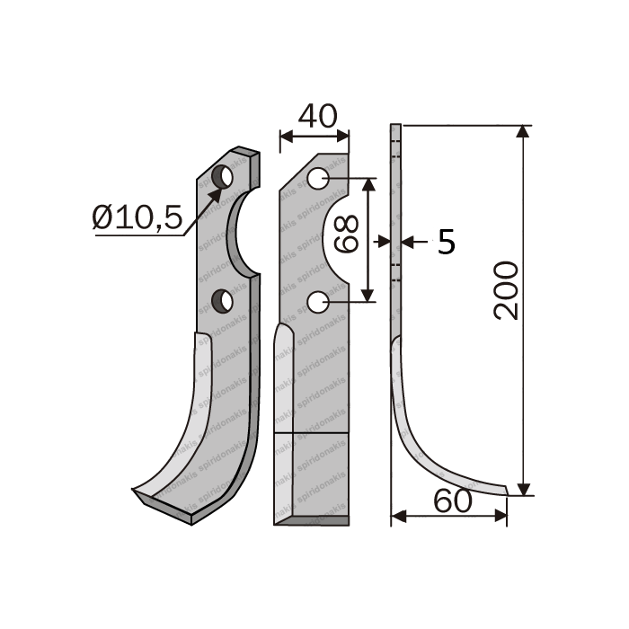 Μαχαίρι Φρέζας Barbieri Rlg1 40x5 ΚΚ68 Ø10,5 Μαχαίρι Φρέζας Barbieri Rlg1 40x5 ΚΚ68 Ø10,5