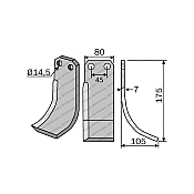 Μαχαίρι Φρέζας 380747 80x7 Ø14,5 ΚΚ45 Eberhard Δεξί Μαχαίρι Φρέζας 380747 80x7 Ø14,5 ΚΚ45 Eberhard Δεξί