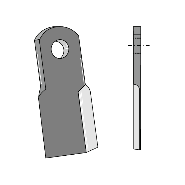 Μαχαίρι Σβούρας 80x8 L.180mm Φ33 Εγχώριο