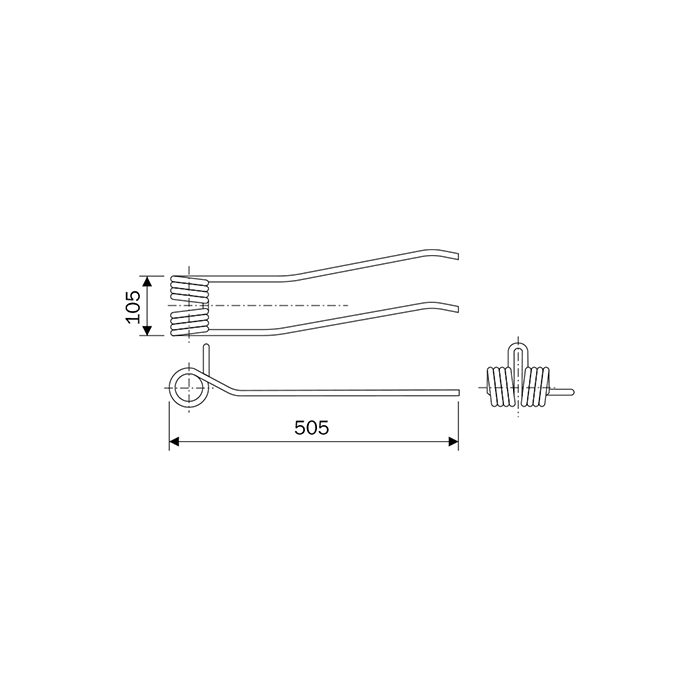 Ελατήριο Χορτοσυλλέκτη Ελικοπτέρου Pottinger Δεξί (Α95-Β445)