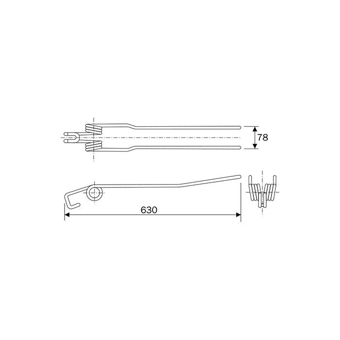 Ελατήριο Χορτοσυλλέκτη Ελικοπτέρου Fahr (Α78-Β630)