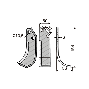 Rotary Cultivator Blade Curved Patenidis-Chatzidis 50x6