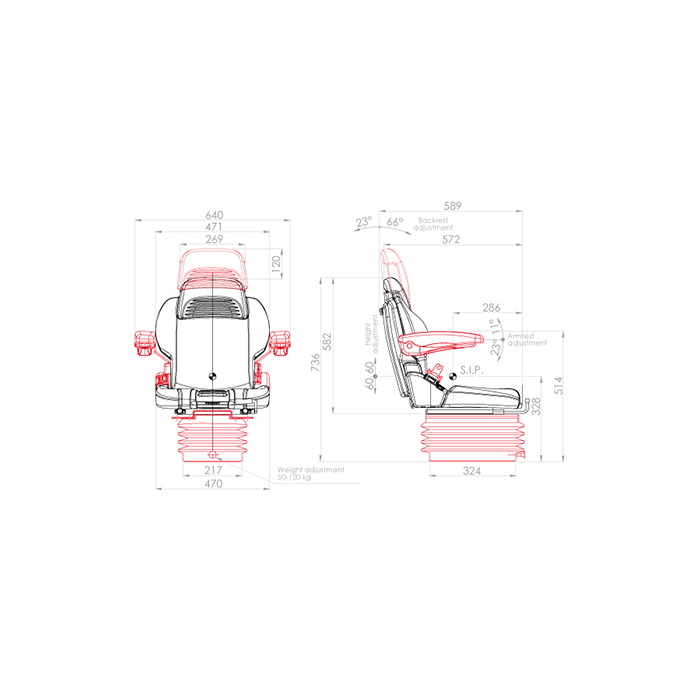 Seat Komodo ACT KMD65629BK Mechanical Suspension SEAT