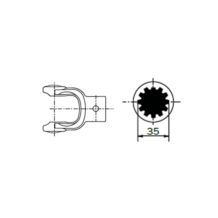 Internal Splined Tube Shaft Yoke 08005016 No5 30,2x80 C.35-z12 Binacchi 