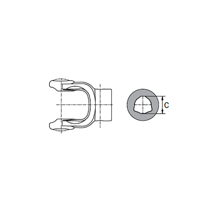 External Yoke Triangular Tube No1 22x54 AGT