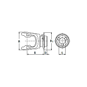 Splined Yoke with Quick Release 5720S0351 S0 42x130 1-3/8'' z6 Bondioli & Pavesi