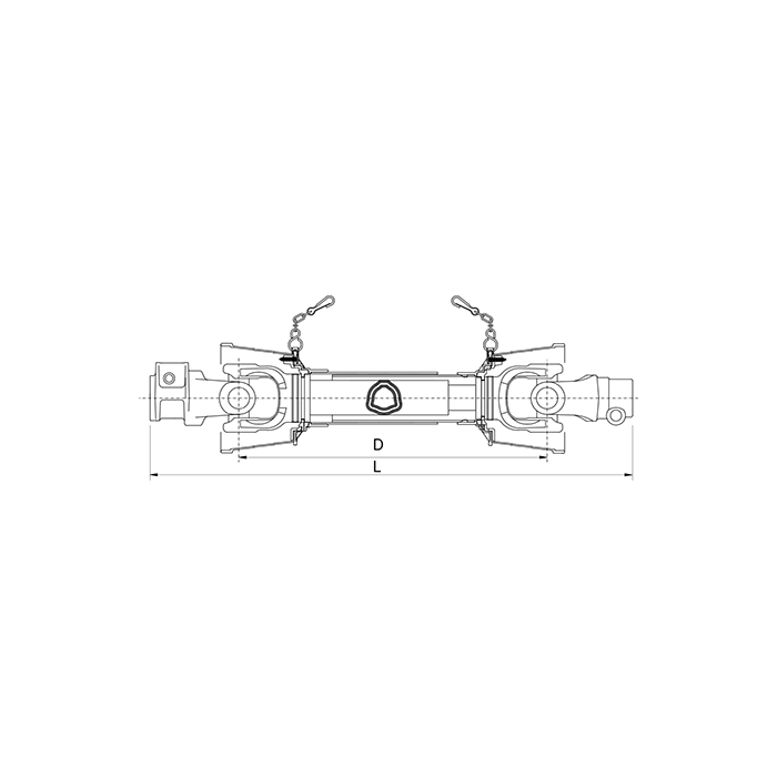 Τριγωνικός Άξονας με Δίχαλο S66 1-3/4''z20 D=1010mm/64HP/30,2x92 Binacchi