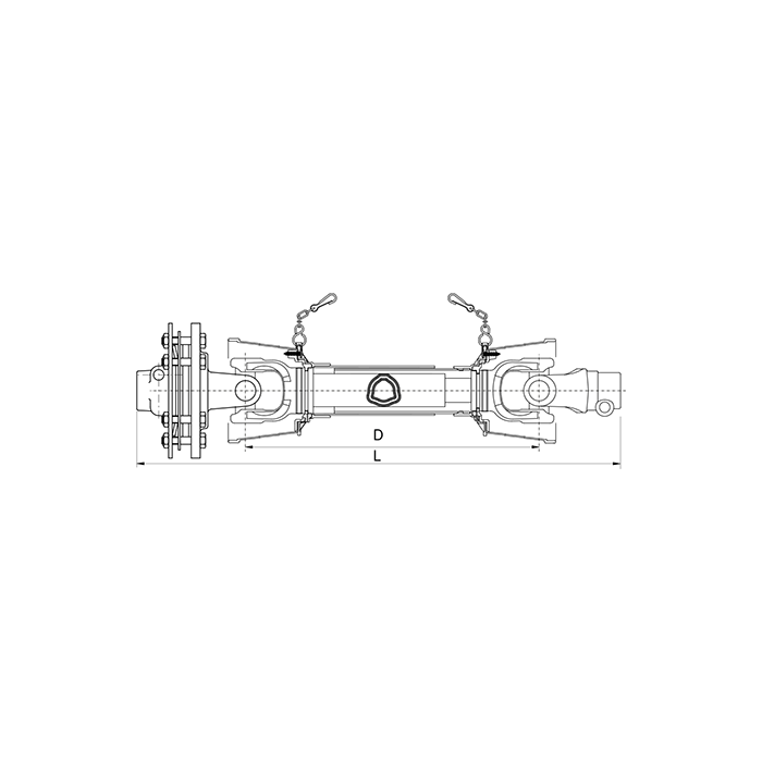 Τριγωνικός Άξονας με Κάλυμμα και Συμπλέκτη LF3K 1-3/4''z6 D=610mm/64HP/30,2x92 Binacchi