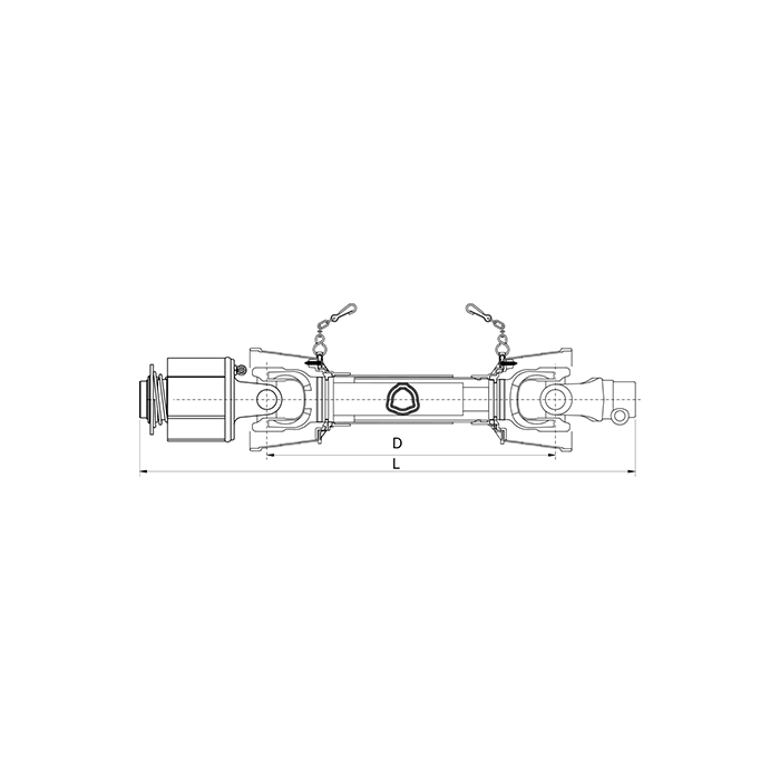 Τριγωνικός Άξονας με Κάλυμμα και Καστάνια LN1 1-3/8''z6 D=810mm/16HP/22x54) Binacchi