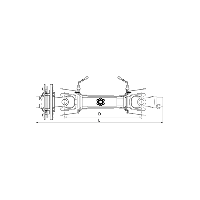 Τριγωνικός Άξονας με Συμπλέκτη LF2 1-3/8'' D=1110mm/47HP/30,2x80 Binacchi