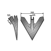 Row Crop Cultivator Sweep Point 260x3,5