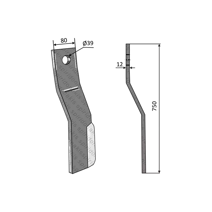 Finishing Mower Blade Φ39 Del Morino 