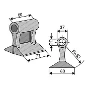 Mulcher Hammer RM45 Ø26 SABA Mulcher Hammer RM45 Ø26 SABA