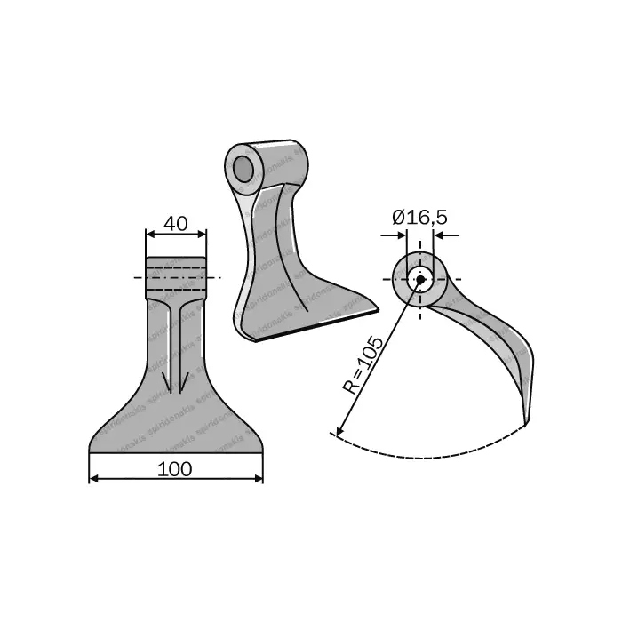 Mulcher Hammer RM64 Ø16,5 SABA Mulcher Hammer RM64 Ø16,5 SABA