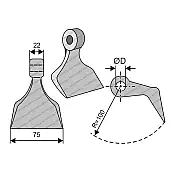 Mulcher Hammer RM32 Ø16,5 SABA Mulcher Hammer RM32 Ø16,5 SABA