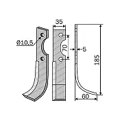 Rotary Cultivator Blade SEP 50 35x5