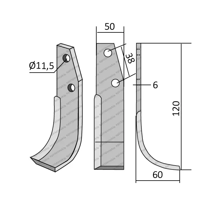 Rotary Cultivator Blade Type Turkey 50x6 Greek Rotary Cultivator Blade Type Turkey 50x6 Greek