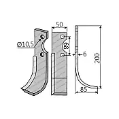 Rotary Cultivator Blade 150643 Benassi 50x6/ΚΚ68/Ø10.5 Rotary Cultivator Blade 150643 Benassi 50x6/ΚΚ68/Ø10.5